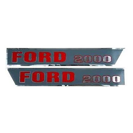 Aftermarket New Hood Decal Set Fits Ford Model 2000 ( -1968 w/ 3 Cyl. Square Hood) F501H